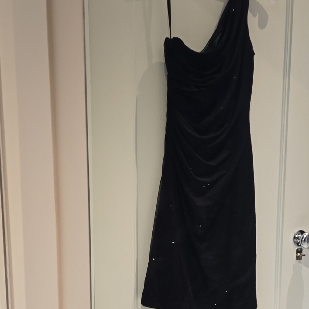 Chic Black One Shoulder Sheath Dress Cocktail